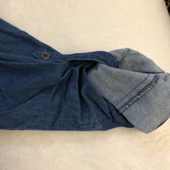 Denim indigo blue stonewashed women’s denim shirt with full front opening - Picture 8 of 11